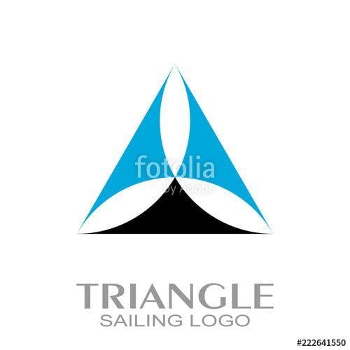 Sailboat Triangle Logo - Triangle Logo Design. Sailboat Logo. Stock Image And Royalty Free