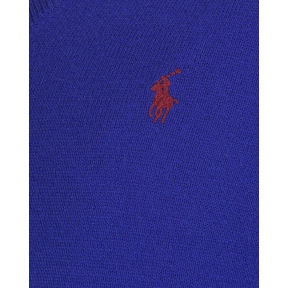 Blue V Logo - Ralph Lauren Boys Blue V-Neck Jumper with Embroidered Logo - Ralph ...