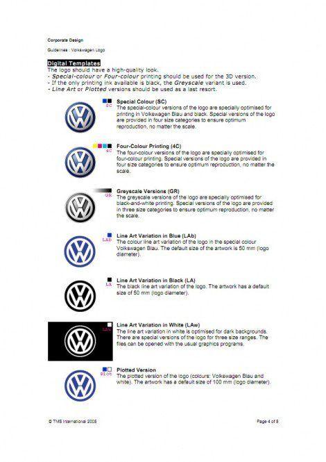 Blue V Logo - Vintage VW Logo Specifications