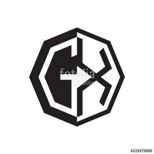 GX Logo - two letter GX octagon negative space logo