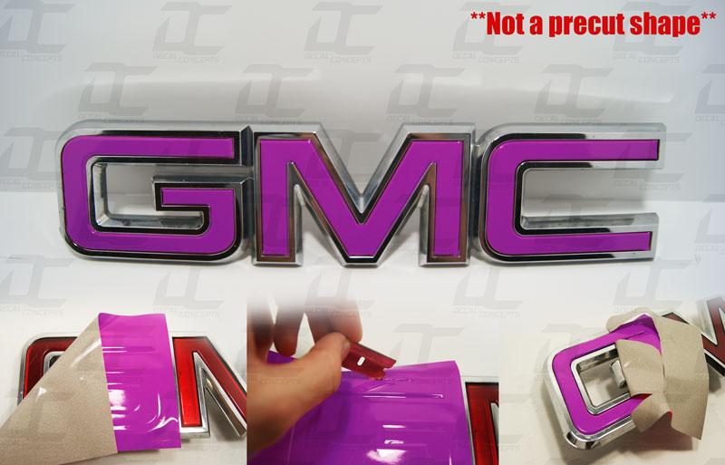 Purple GMC Logo - 07 18 GMC Front Universal Emblem Overlay Wrap