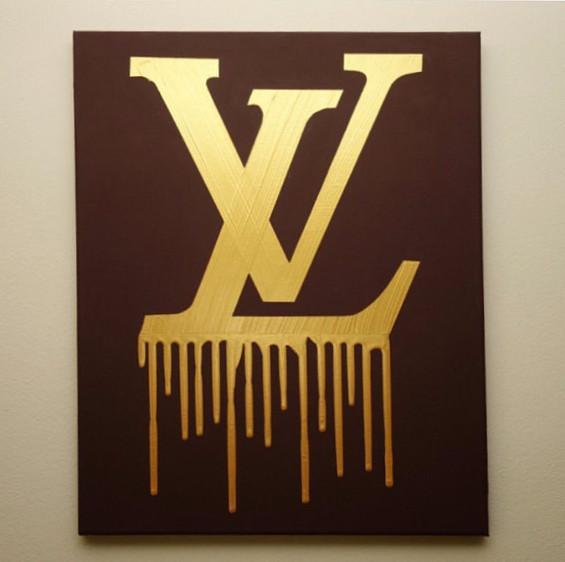 Dripping LV Logo - LV DRIP - BROWN / GOLD – Tiffany Ussery Artwork