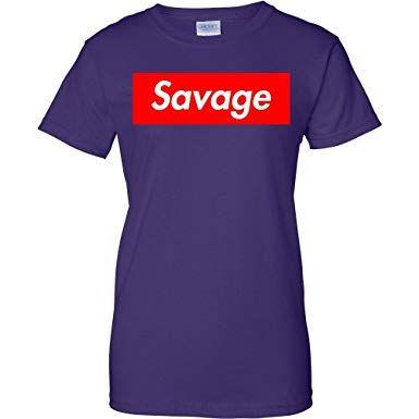Purple Savage Logo - Amazon.com: Savage Red Box Logo Womens T Shirt Jersey Party Friends ...