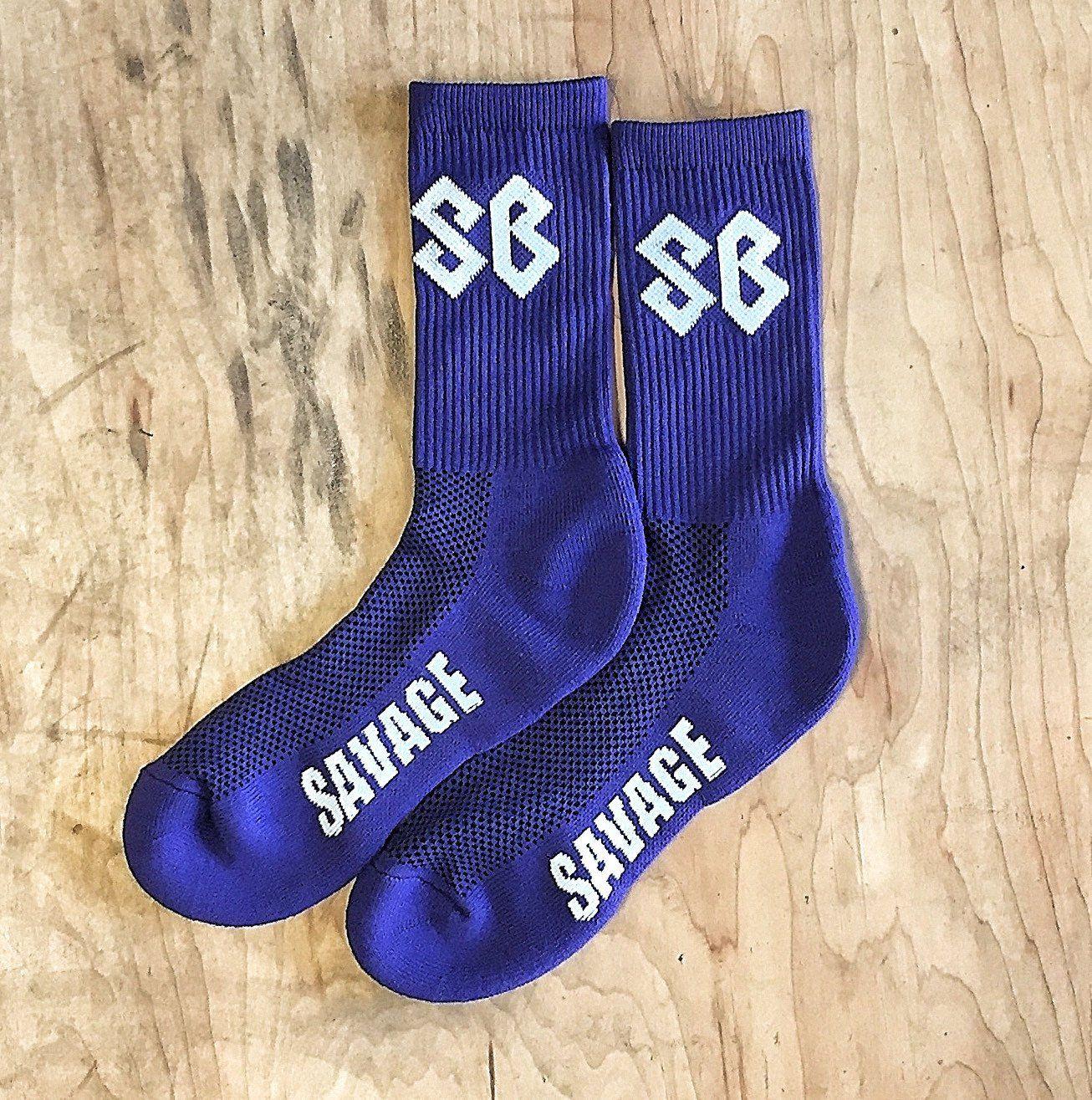 Purple Savage Logo - Socks - SB Logo Purple - Savage Barbell Apparel