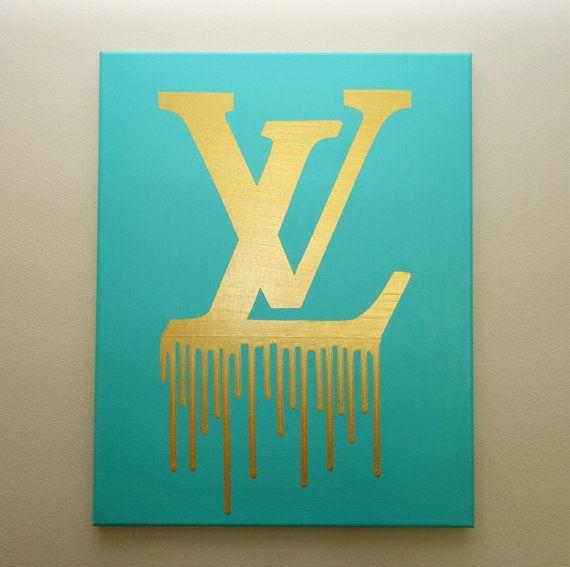Dripping LV Logo - Custom order this painting through my shop: Louis Vuitton Drip