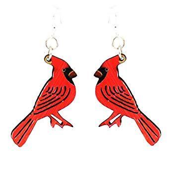 Red and Green and Red Bird with a Logo - Amazon.com: Green Tree Jewelry Cardinal Bird Wood Wooden Laser Cut ...