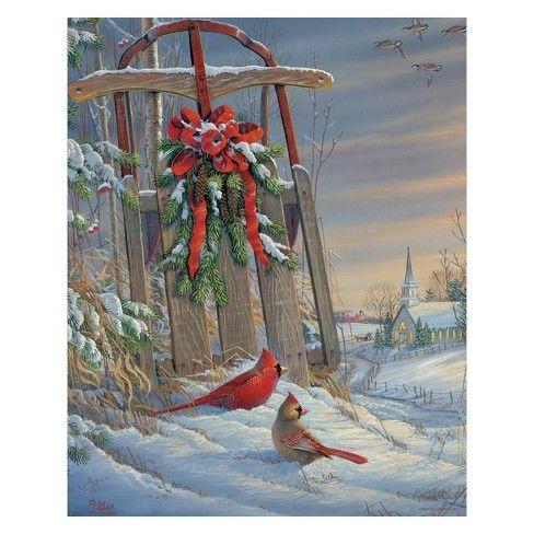 Red and Green and Red Bird with a Logo - Springbok Winter Red Birds 1000pc Jigsaw Puzzle : Target