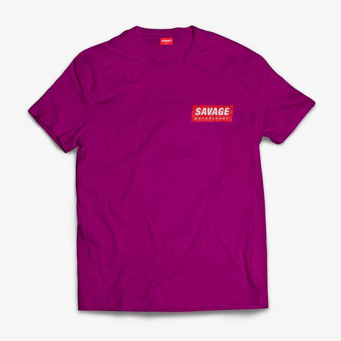 Purple Savage Logo - Berry T-Shirt soft touch short sleeve Red Savage Motorsport Logo ...