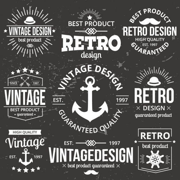 Vintage Retro Logo - Retro logos collection Vector | Free Download