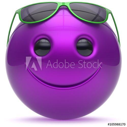 Blue Purple Sphere Logo - Smiley face cheerful head blue purple ball sphere emoticon cartoon