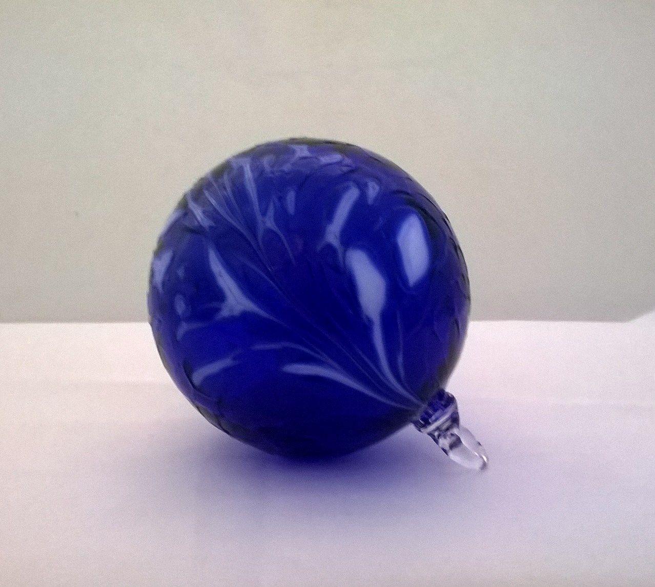 Blue Purple Sphere Logo - Cobalt Blue with White Feather Ornament Gardens. Jewell