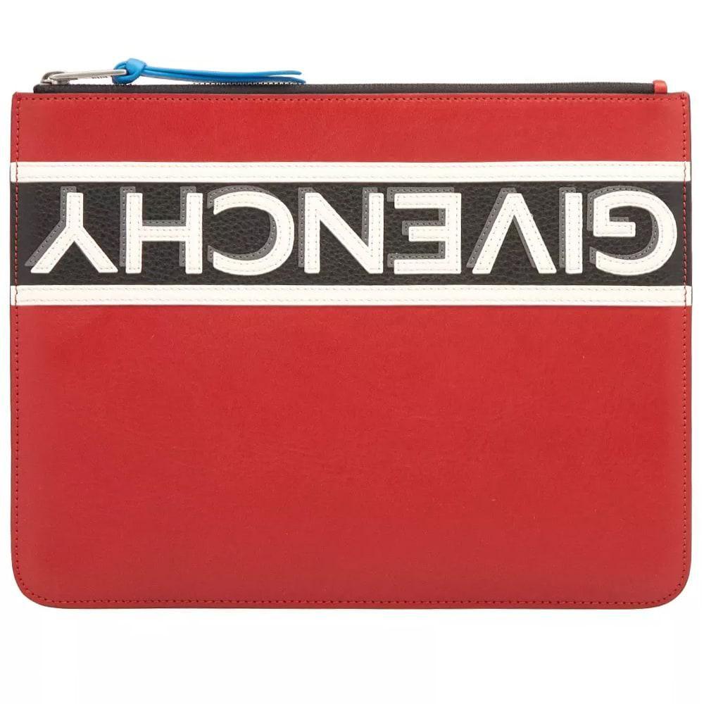 Red Reverse Logo - Lyst - Givenchy Reverse Logo Large Zipped Pouch in Red for Men