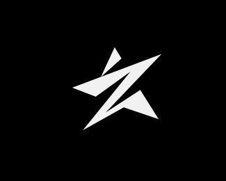 Cool Z Logo - Z star Logo design - A star and in gegative space letter Z and a man ...