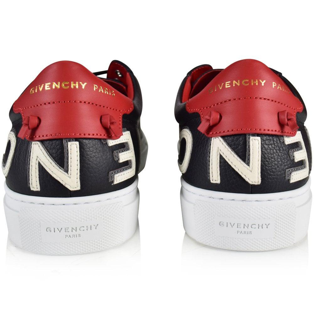 Red Reverse Logo - Lyst - Givenchy Black/red Reverse Logo Street Trainers in Black for Men