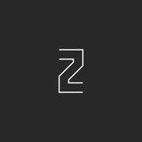 Cool Z Logo - Logo Y letter mockup, thin line outline style design element