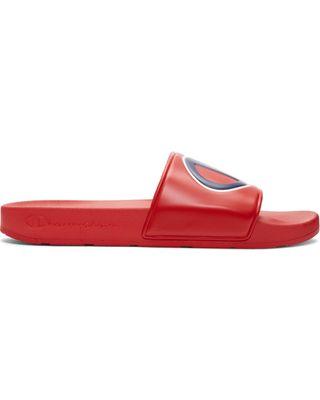 Red Reverse Logo - Snag This Hot Sale! 55% Off Champion Reverse Weave Red Logo Pool Slides