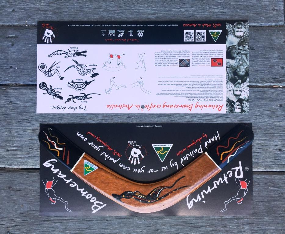 Orange Boomerang Logo - Murra Wolka Carded 35cm Hand Painted Returning Boomerang Traditional ...