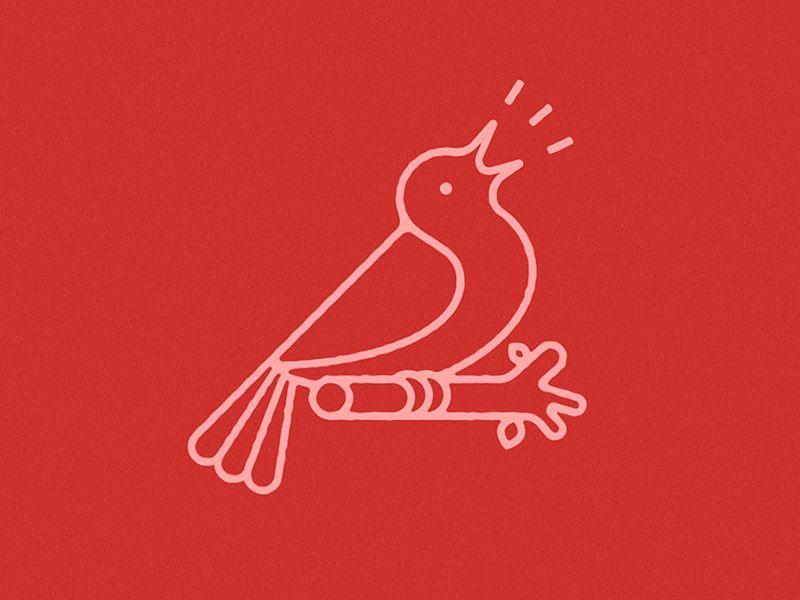 Red Lines Bird Logo - Bird