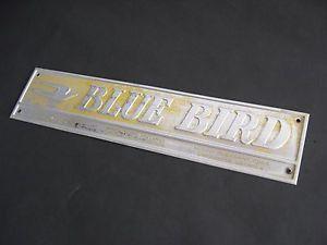 Faded Bird Logo - Vintage Blue Bird School Bus Emblem Faded Paint Aluminum 15