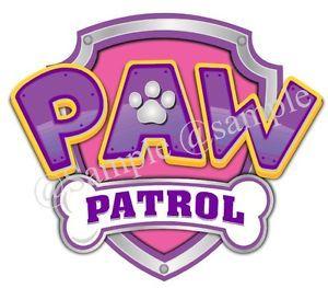 Blue Paw Patrol Logo - 1 x PRECUT Paw patrol logo PINK or BLUE Icing Cake Topper Various ...