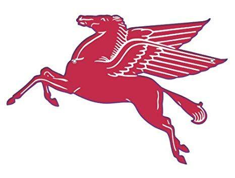 Flying Red Horse Logo - Mobil Pegasus Flying Red Horse Sign- 30: Home & Kitchen