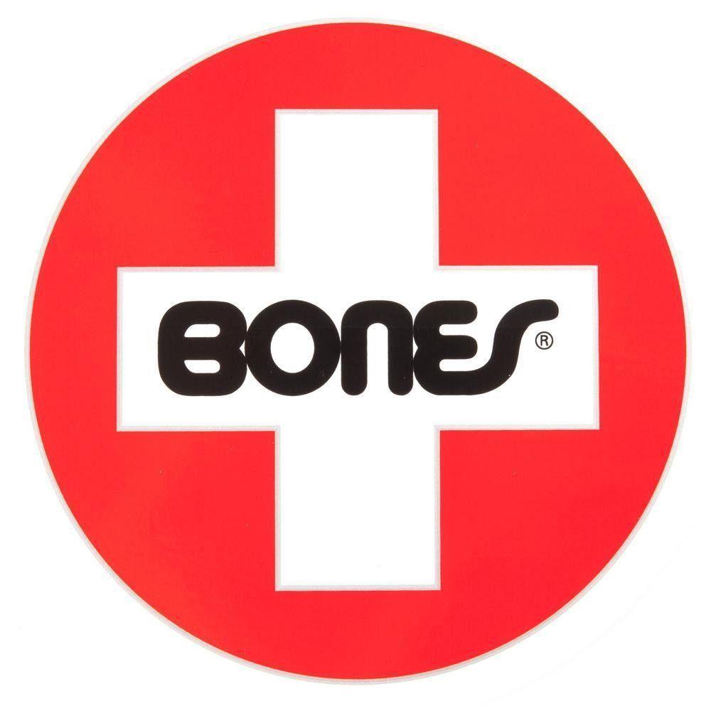 Red Help Logo - Bones Bearings Swiss Logo Sticker - Red - 7.5cm / 3 ...