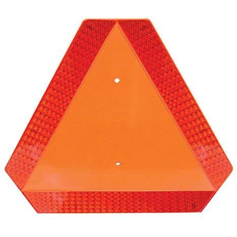 Red Orange Triangle Logo - Deflecto Slow Moving Vehicle Sign with Reflective Tape