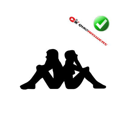 Red People Sitting Back to Back Logo - Two People Sitting Back To Back Logo Vector Online 2019