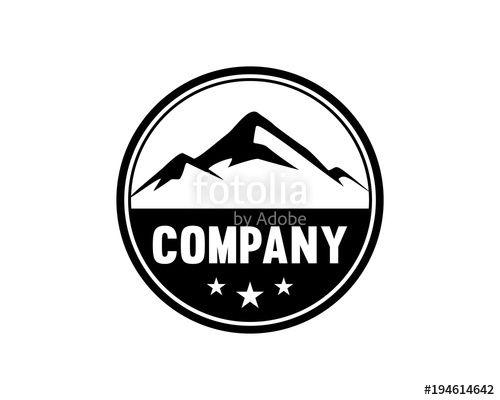 Mountain in Circle Brand Logo - Black and Blue Mountain Illustration Symbol Circle Logo Vector