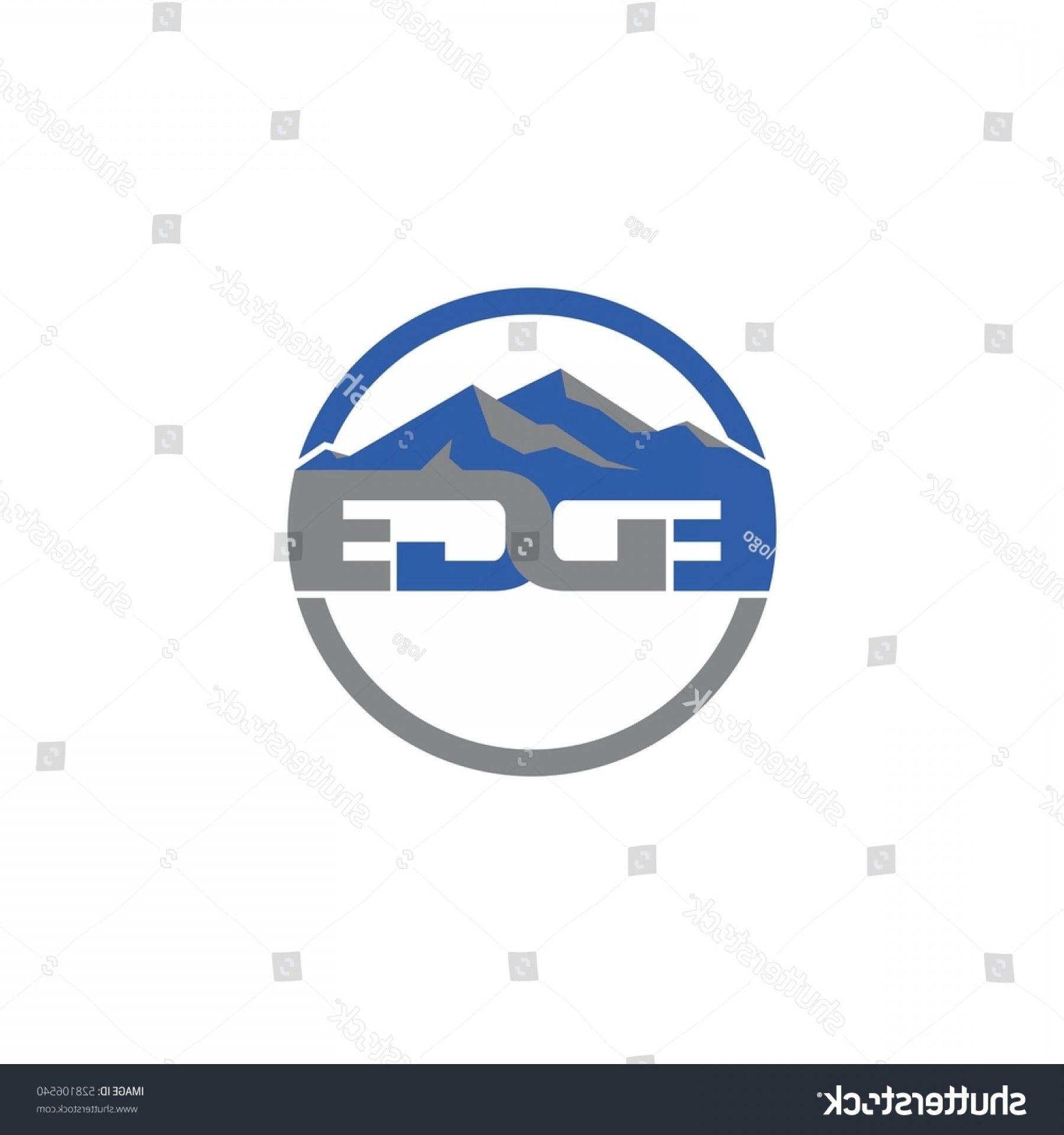 Mountain in Circle Brand Logo - Edge Mountain Circle Logo Vector