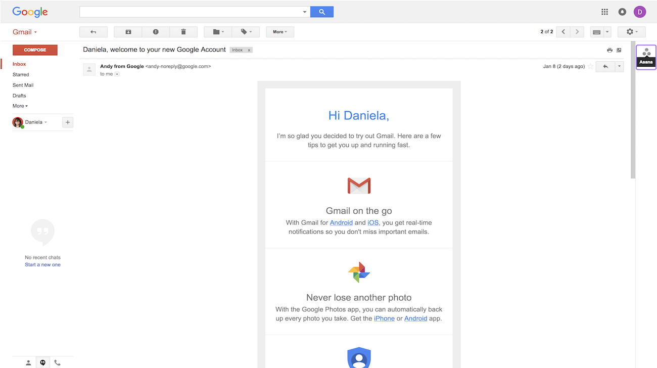 New Gmail Logo - Gmail Add-On · Asana