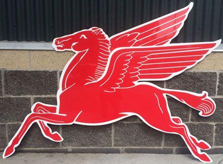 Flying Red Horse Logo - Mobil Flying Red Horse Pegasus Sign Extra Large - Featured Product ...