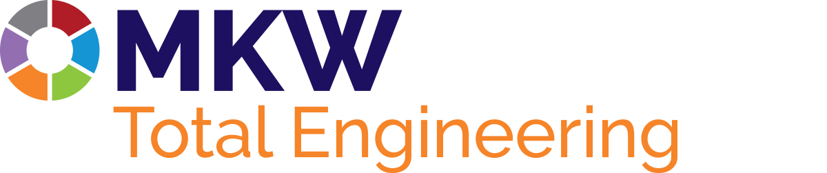 Orange and Blue Engineering Logo - MKW Engineering