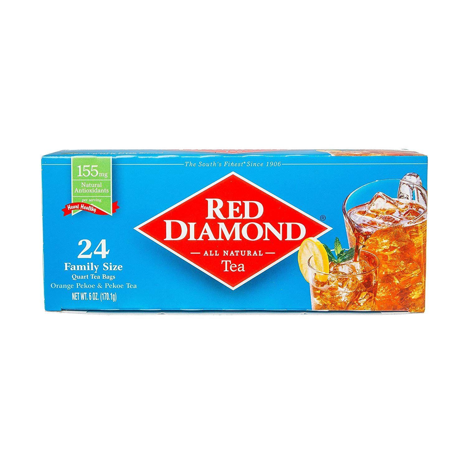 Red Diamond Tea Logo - Amazon.com : Red Diamond All Natural Iced Tea Bags Family Quart Size