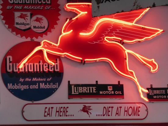 Mobil Flying Red Horse Logo - Flying Horse from Mobil gas days - Picture of Red Horse Drive-In ...