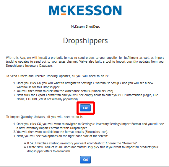 McKesson Logo - How do I add McKesson as a dropshipper? – ecomdash support