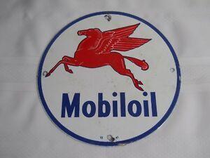 Flying Red Horse Logo - USED ENAMEL PORCELAIN PEGASUS FLYING RED HORSE MOBILOIL GAS AND OIL