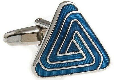 Blue Triangle Brand Logo - Pyramid Blue Triangle Pair Cufflinks Wedding Fancy Gift Box ...