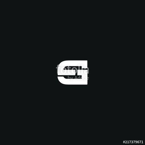 White G S Logo - Unique minimal style white and black color SG or GS initial based ...