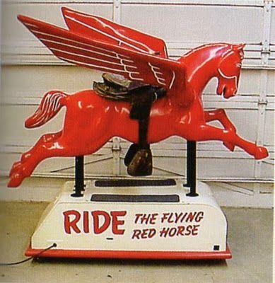 Flying Red Horse Logo - 1950 - Is this beautiful or what? RIDE THE FLYING RED HORSE ...