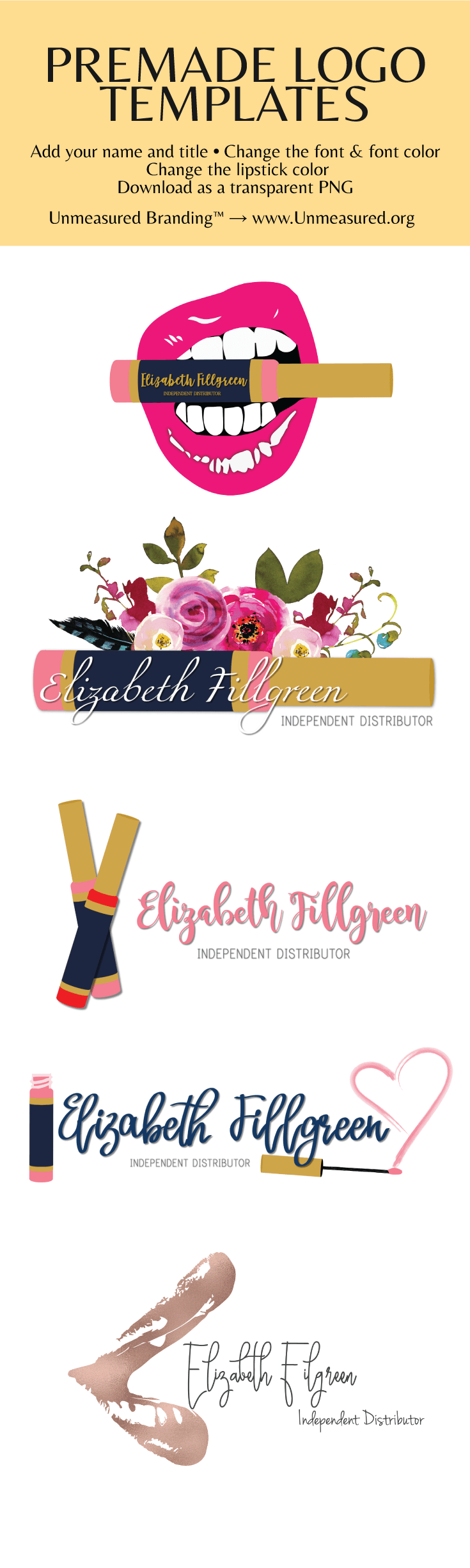 LipSense Distributor Logo - LipSense And Makeup Logo Templates. Pre Made. DIY. Lipsense