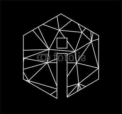 Black Triangle Company Logo - i initials geometric hexagonal triangle chain for company logo. Buy