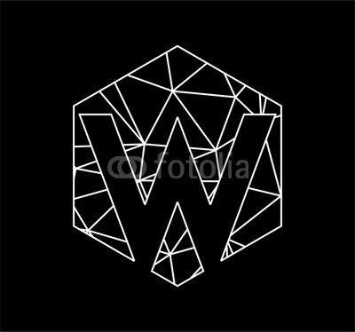 Black Triangle Company Logo - w initials geometric hexagonal triangle chain for company logo. Buy