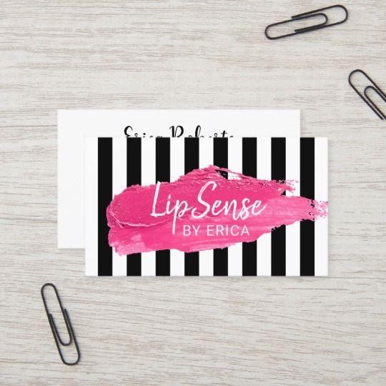 LipSense Distributor Logo - Lipsense Distributor Modern Stripes Makeup Artist Business Card ...