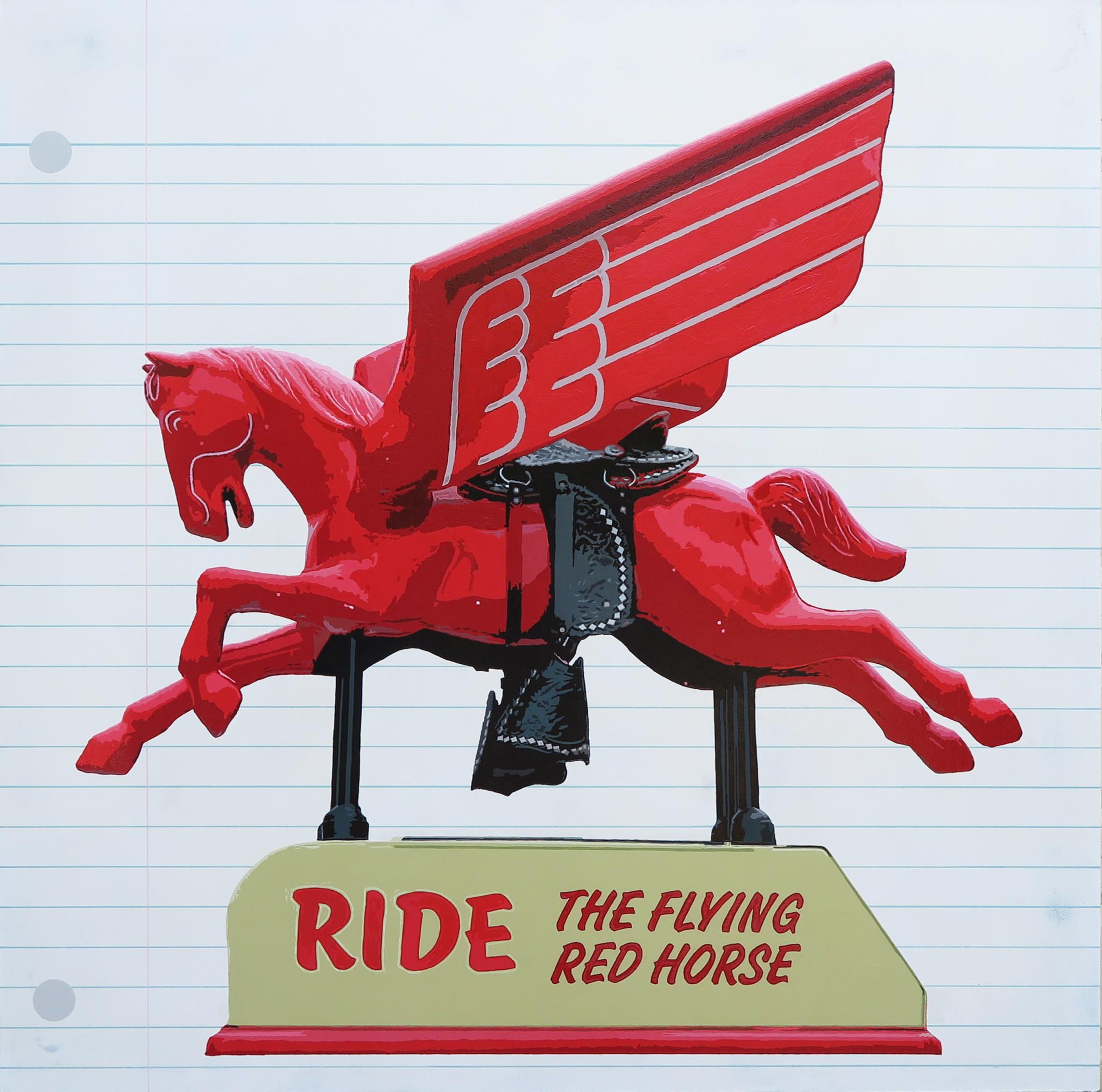 Flying Red Horse Logo - ANNIE HOOKER Flying Red Horse (sold)