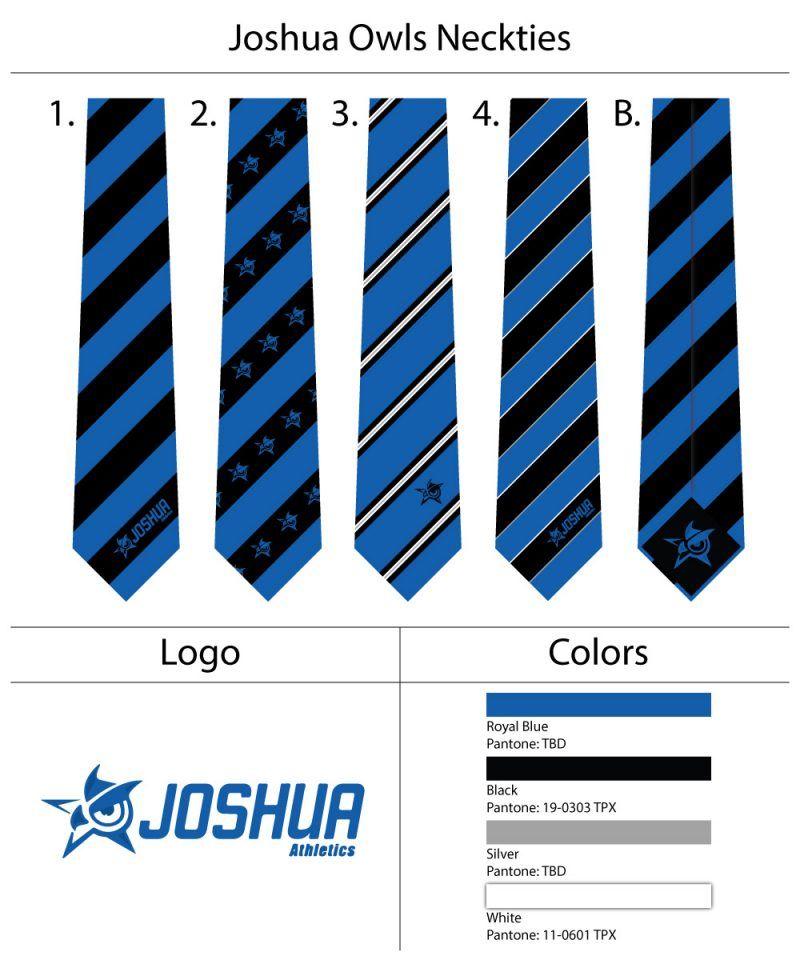 Joshua Owls Logo - Custom Ties for High School Althetics