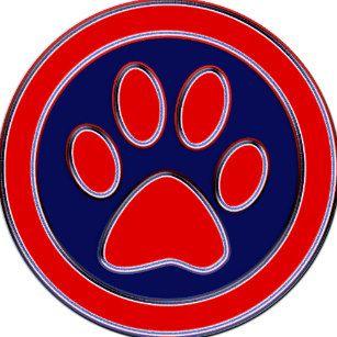 Blue Red Paw Logo - Red And Blue Paw Stickers