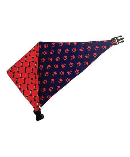 Blue Red Paw Logo - Uptown Pups Blue & Red Paw Print Reversible Bandana | zulily