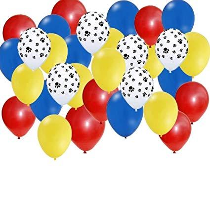 Blue Red Paw Logo - Amscan Paw Party Balloons, Paw Print, Red Yellow Blue