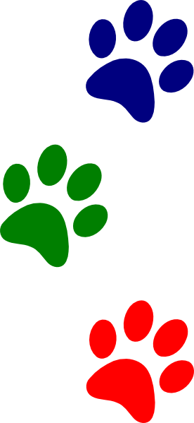 Blue Red Paw Logo - Paws Green Red Blue Clip Art clip art online